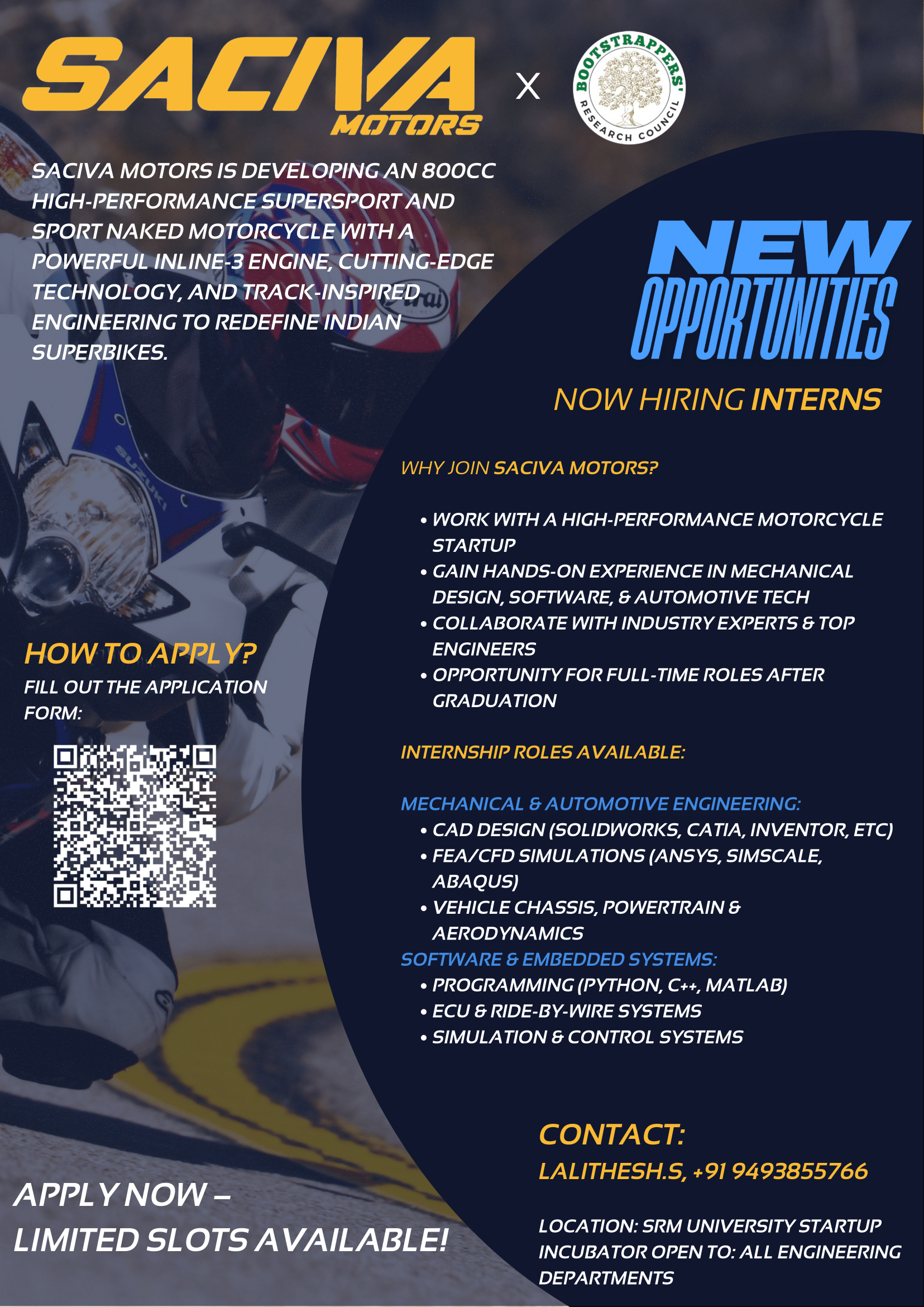 Careers – Saciva Motors – The Future of Motorcycling